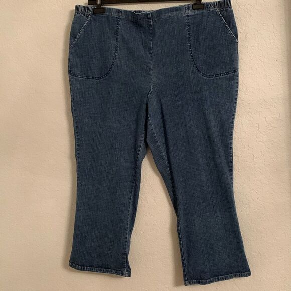 White Stag Cotton Blend Elastic Waist Stretch Casual Denim Size  3X/22W/24W - Picture 1 of 8